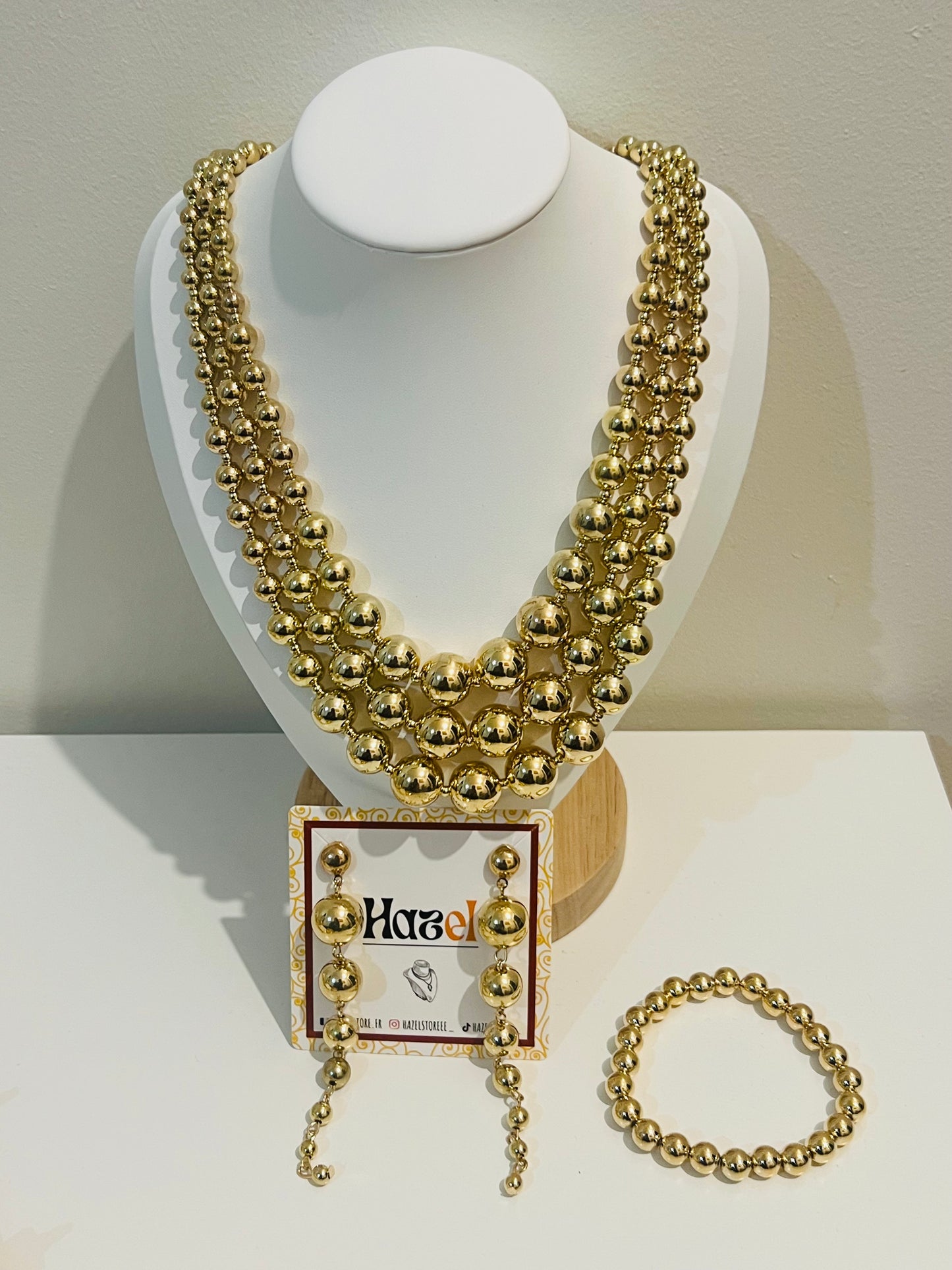 Parures bijoux Abigail (Boucles d'Oreilles, Bracelet & Bague)